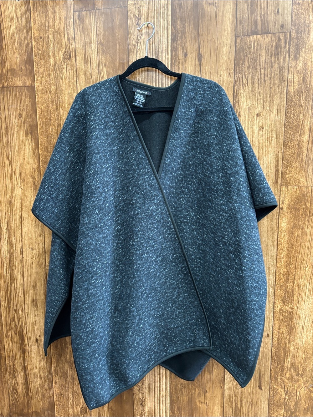 Ike Behar Heather Charcoal Wrap Cape